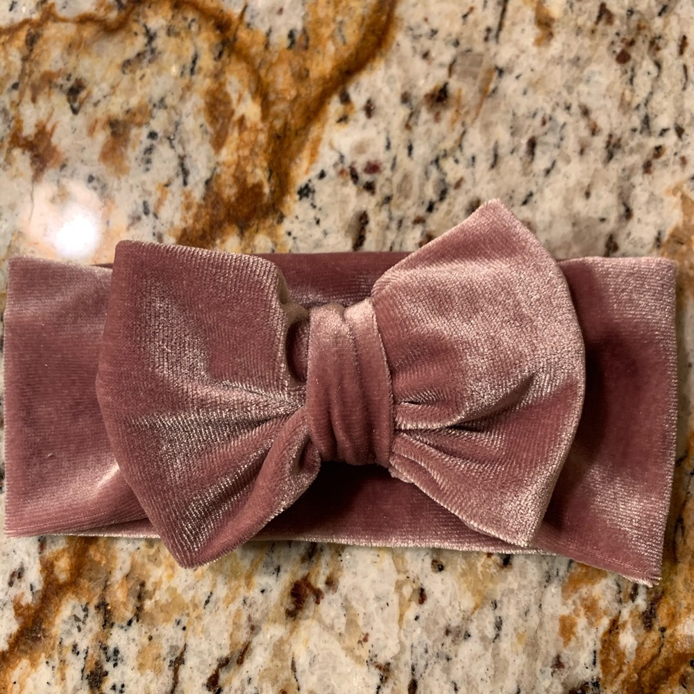 Velvet pink headband